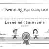 Fotografie 3 - e Twinning  projekt: Lesní miničarování získal Evropský certifikát kvality  (European Quality Label). 